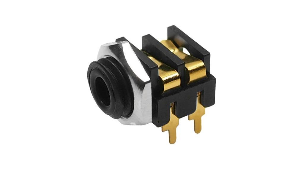 Audio Connector, Socket, Mono, Right Angle, 3.5 mm, Pack of 5 pieces